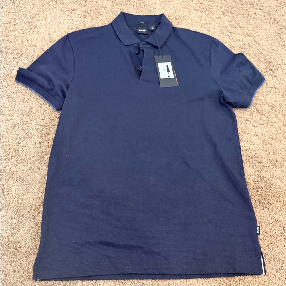 Hugo Boss Polo Shirt Navy Men’s Medium Slim Fit NWT MSRP $129